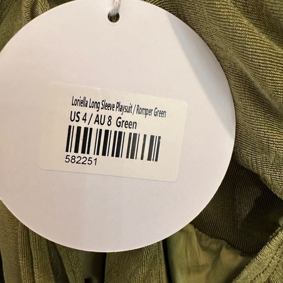 NWT Princess Polly LORIELLA LONG SLEEVE ROMPER GREEN Sz 4 - Picture 6 of 8